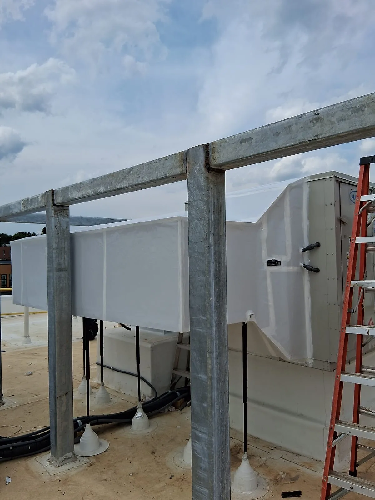 The same pipe finished in PVC jacketing