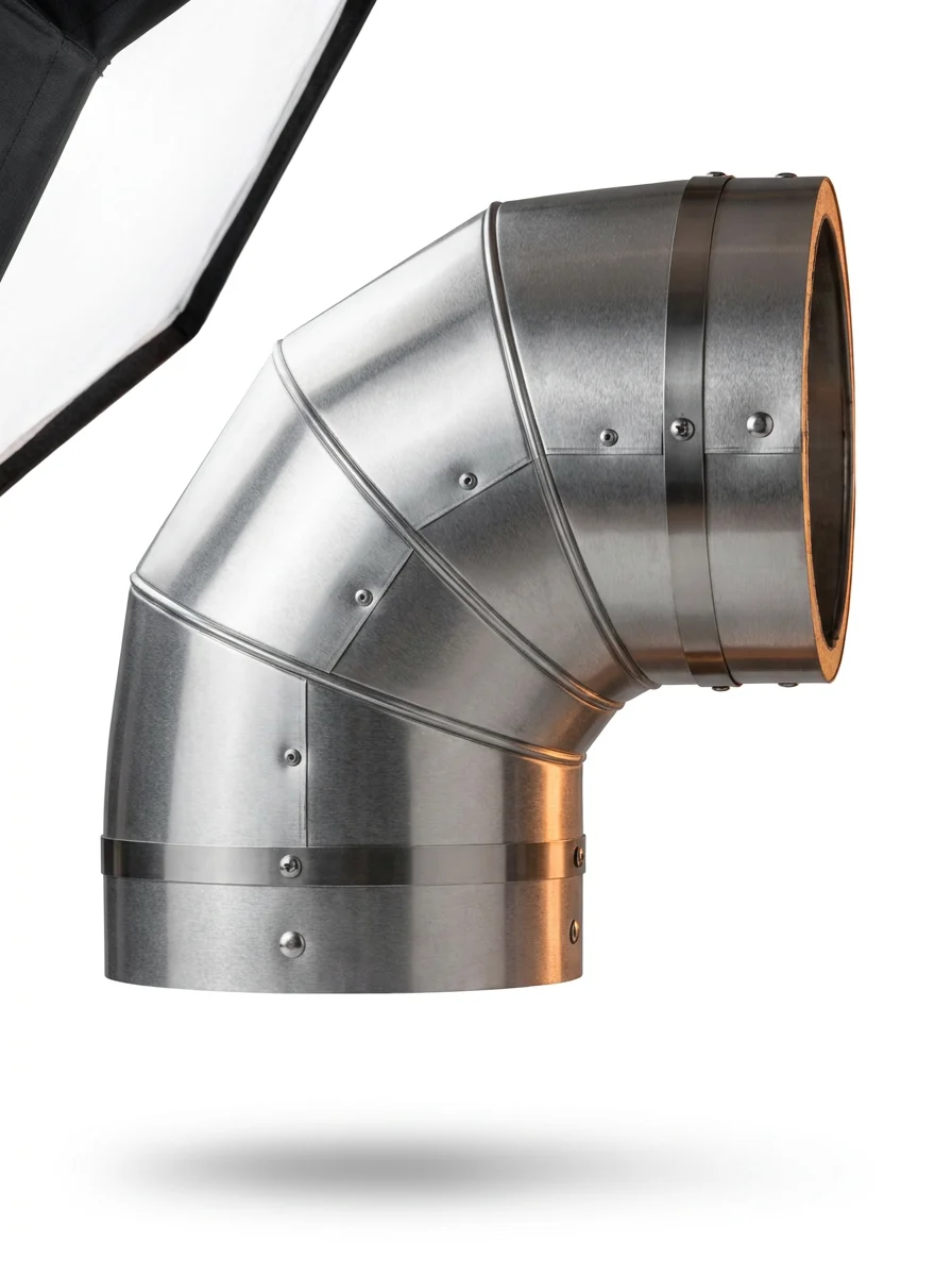 Fabricated elbow jacketing sample on a catalog sheet