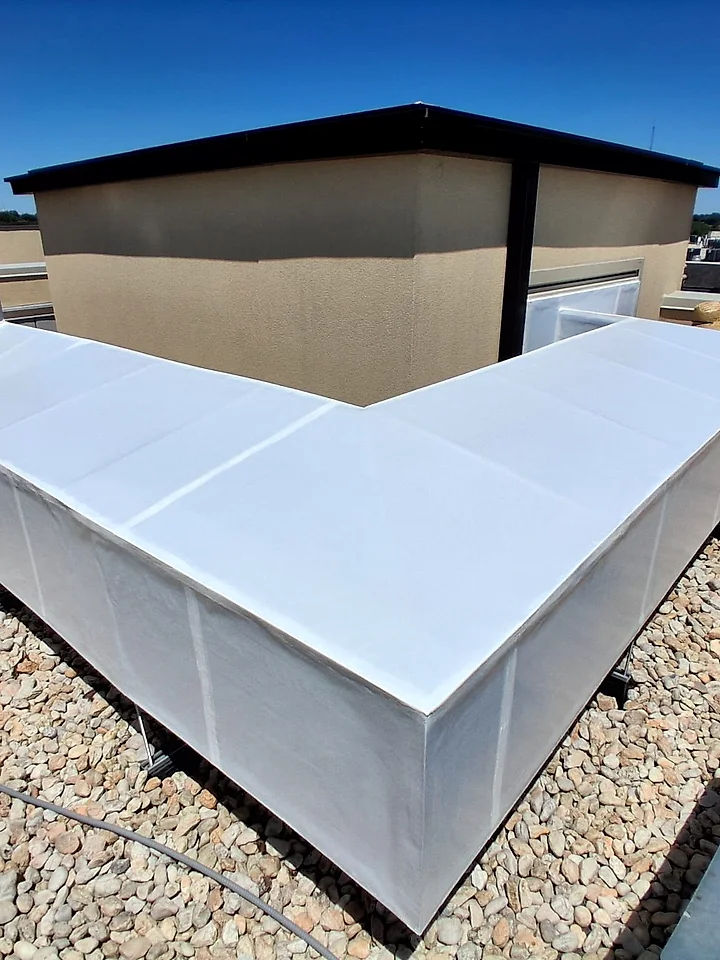 PVC jacketed duct, real jobsite